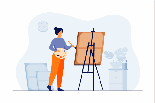 Team enjoying art activities